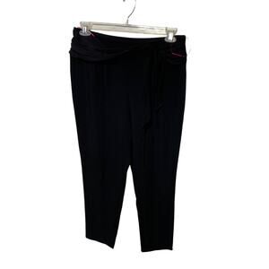 Catherine Malandrino high waist ankle Black side tie dress pants size 6 amazing